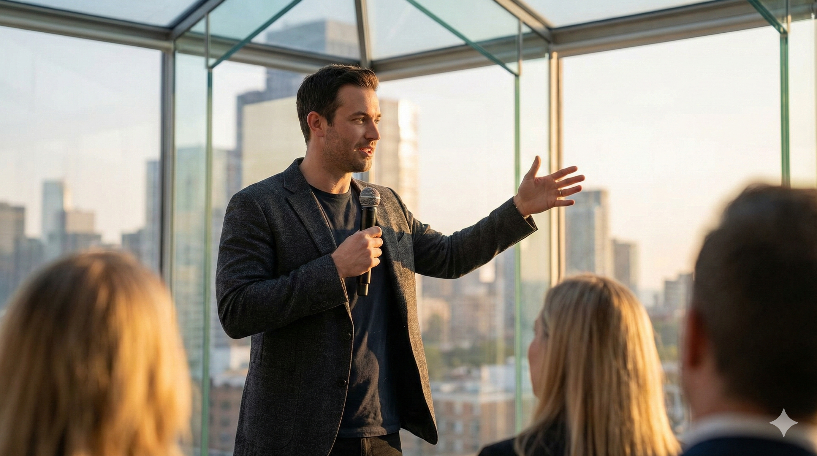 Confident Professional Leading a Meeting